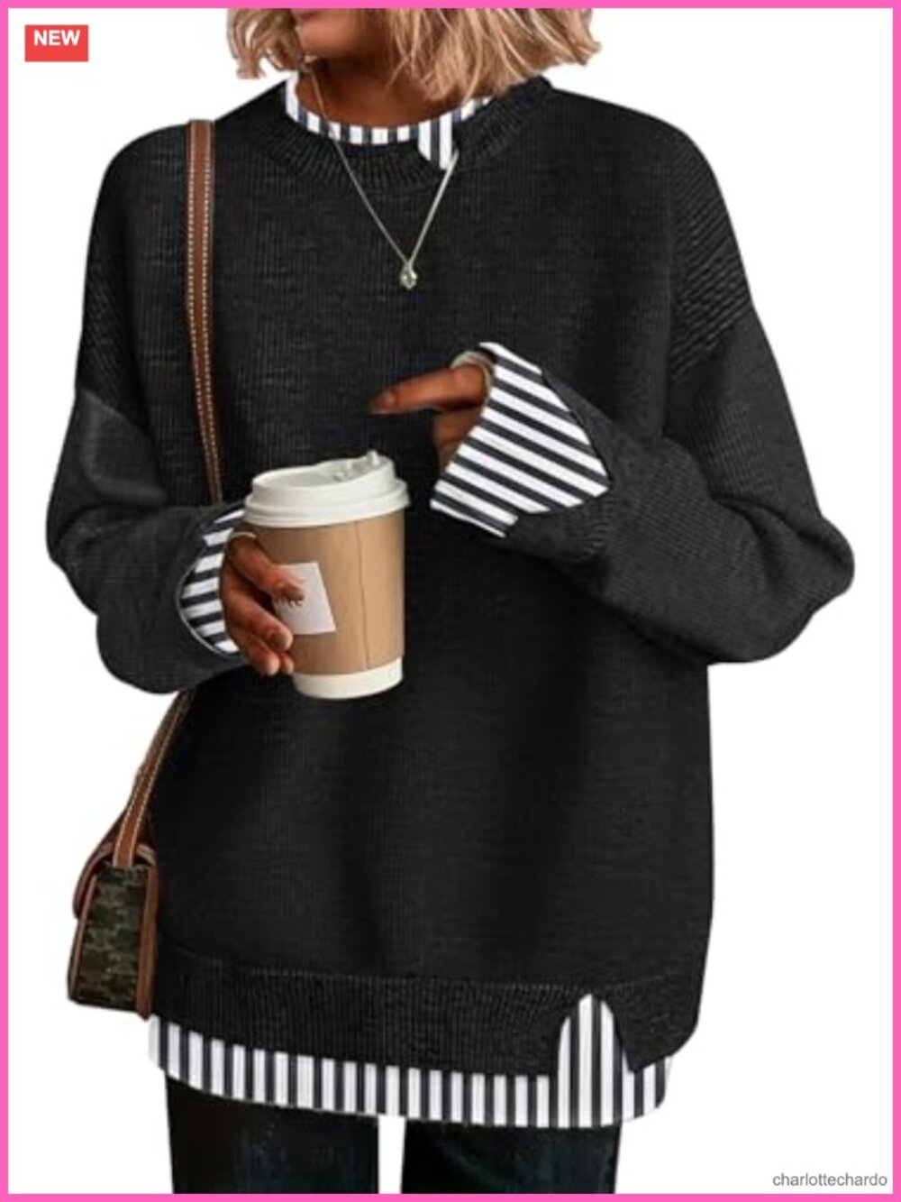 Oversized Knit Pullover Sweater Women Long Sleeve Crew Neck Fall Winter